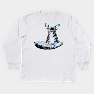 Colorful french bulldog puppy Kids Long Sleeve T-Shirt